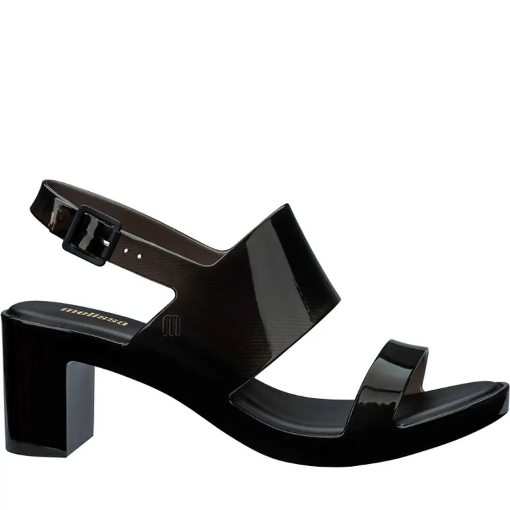 Melissa Black Block Heel Slingback Sandal